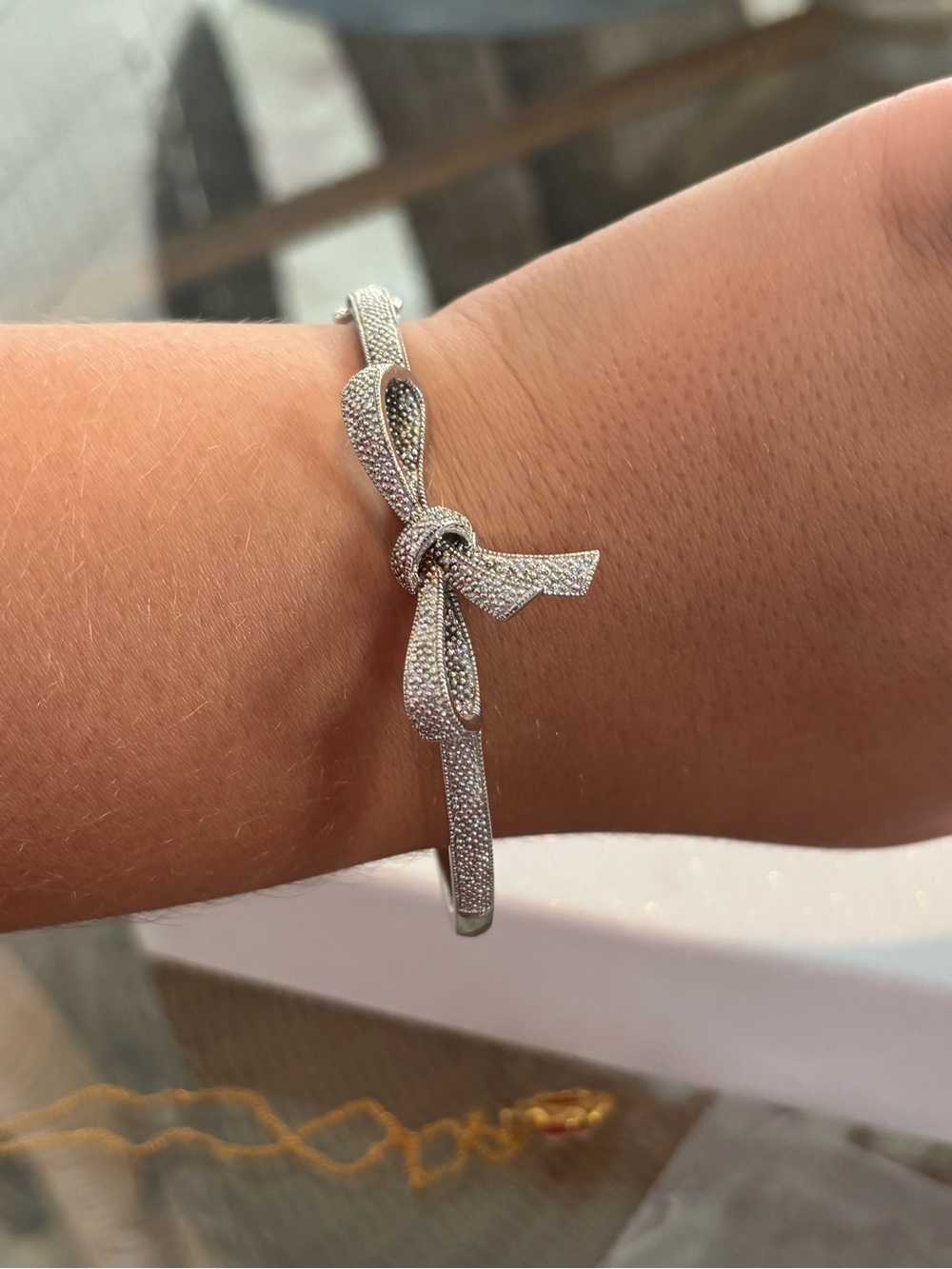Sterling Silver Diamond Pave Bangle Bracelet